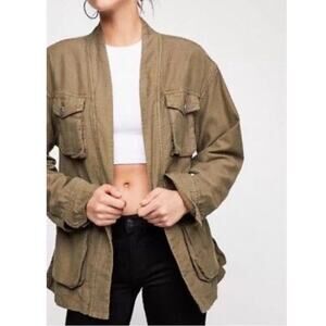 Free People | In Our Nature Cargo Jacket Belted Utility Army Green Boho XS